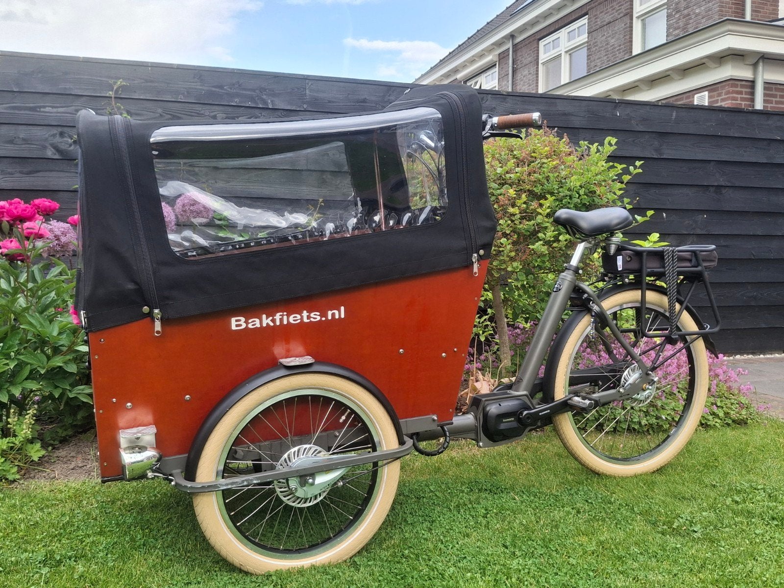 Electr. bakfiets cargo trike classic Zeer goede staat 4kids, Overige merken, 4 kinderen of meer, Gebruikt, Huif