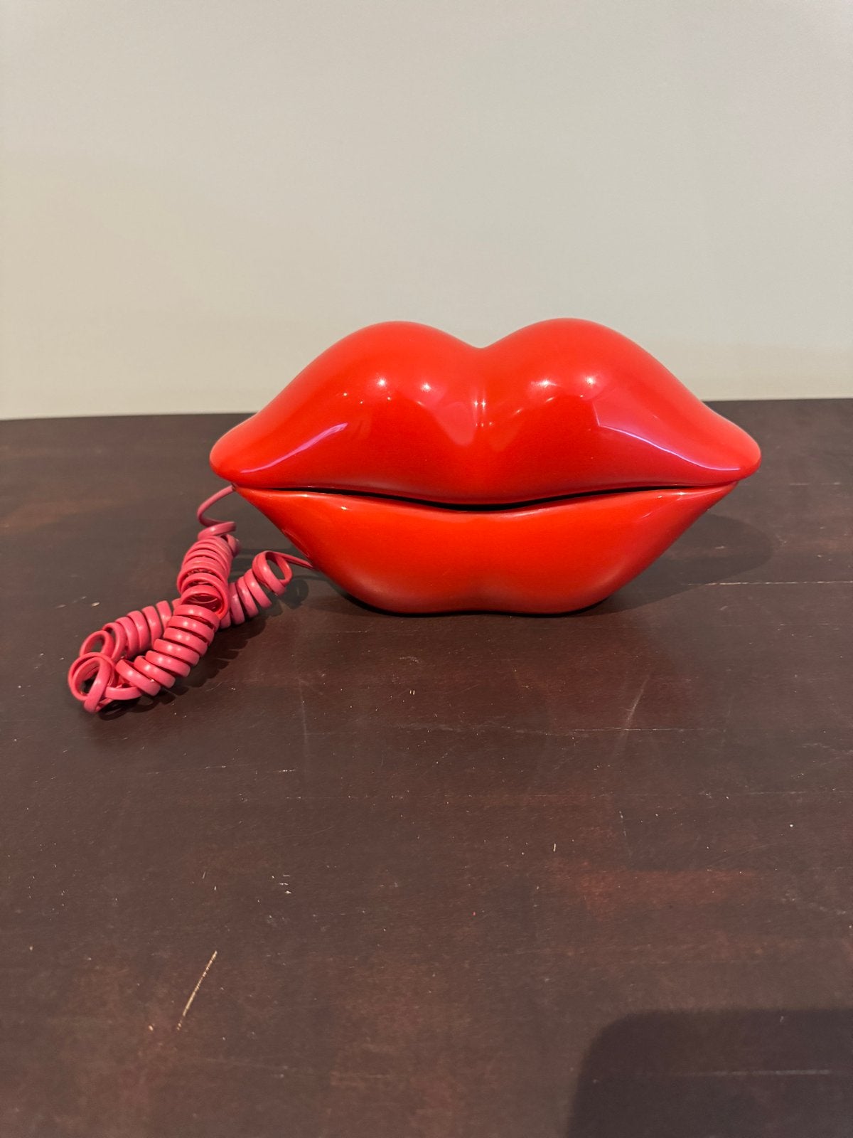 Vintage Lippen Telefoon - Rood - Jaren '80 Design, Telecommunicatie, Ophalen of Verzenden, Gebruikt