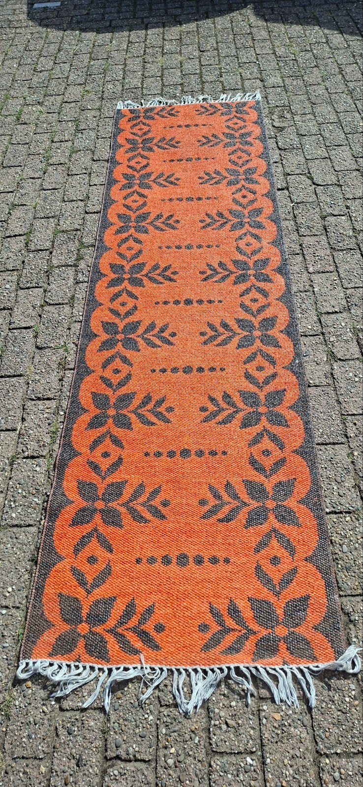 3 verschillende vintage zweedse plastmatta, lopers, vloerkle, Ophalen of Verzenden, Rechthoekig, 200 cm of meer