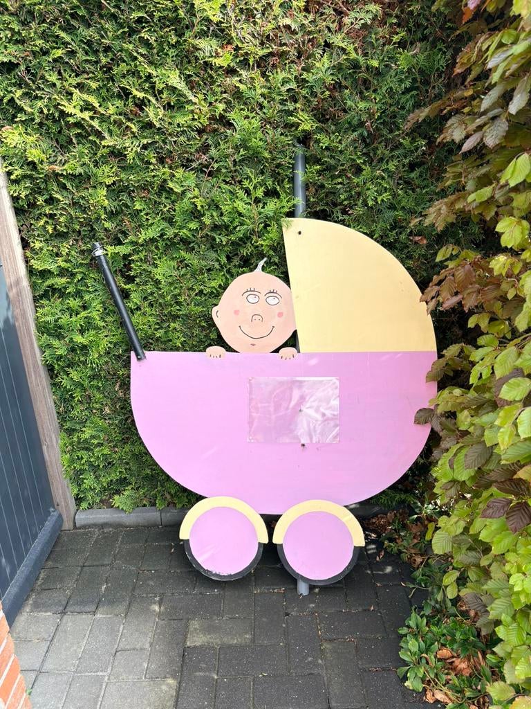 Geboorte baby bord voor in de tuin, Overige merken, Autogordel, 15 t/m 36 kg, Ophalen of Verzenden