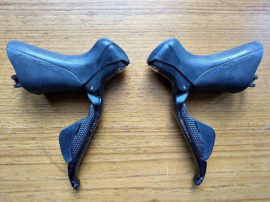 Shimano Dura-ace ST-9070 Di2 shifters velgrem 3 x 10 speed, Gebruikt, Verzenden, Shimano, Carbon