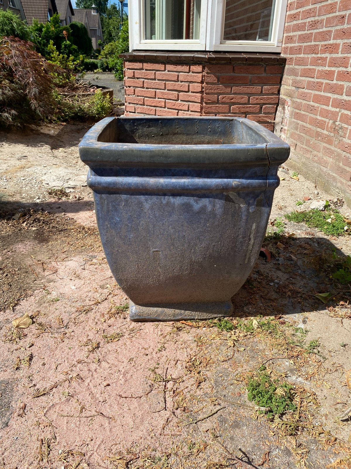 Grote vierkante bloempot - Gebruikt, Tuin en Terras, Bloempotten, Ophalen, Overige materialen, Gebruikt, 40 cm of meer