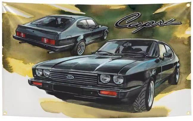 FORD CAPRI BANNER 60X90 MET BEVESTIGGINGS OGEN € 10,00, Ophalen of Verzenden, Nieuw