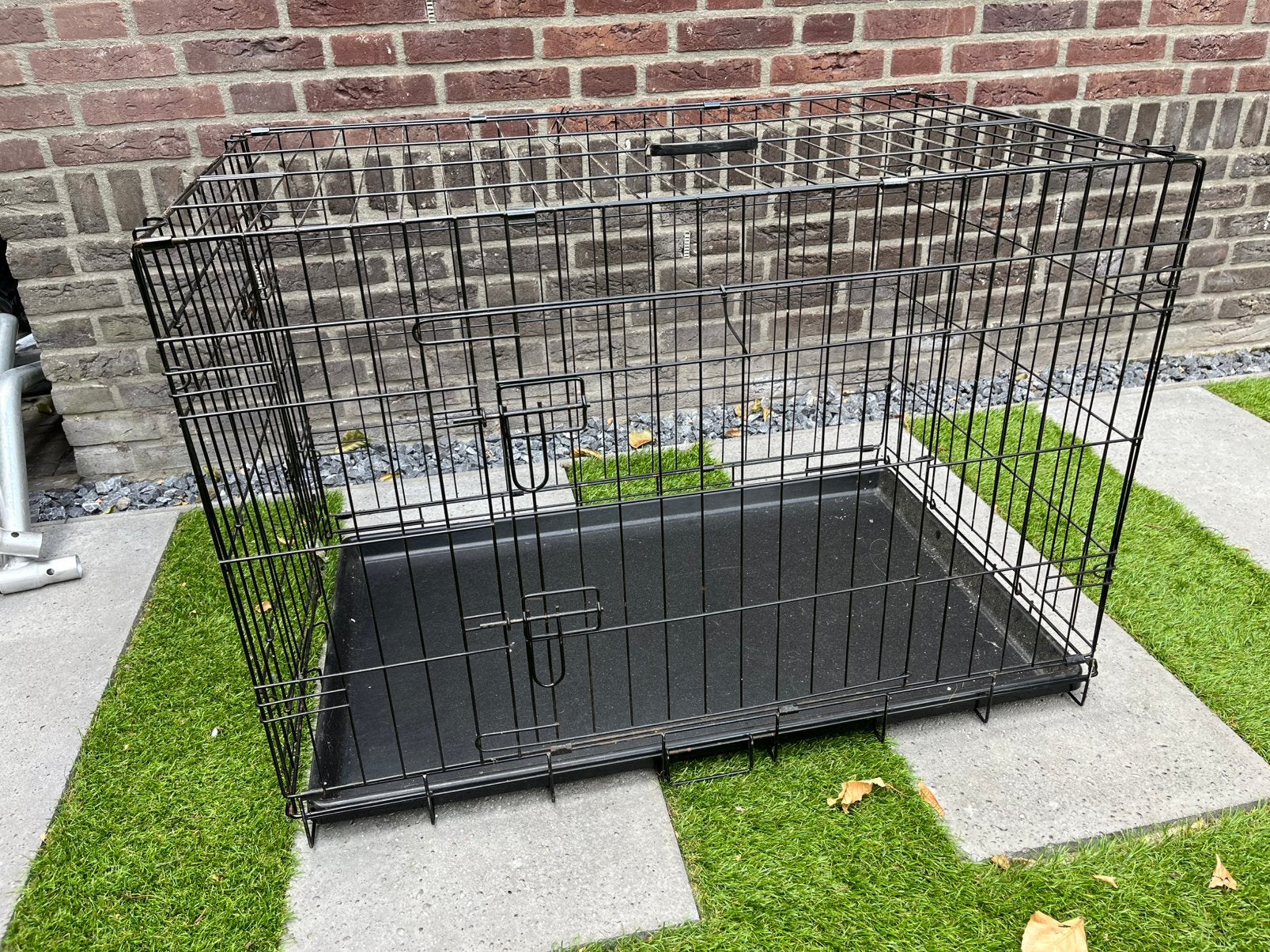 Hondenbench zwart ca 92 x 57 x 64 cm, Dieren en Toebehoren, Hondenhokken, Ophalen, Gebruikt, Minder dan 65 cm, Hondenhok