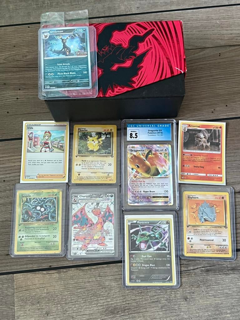 Pokémon Kaarten Collectie: Graded Dragonite, Mac Editie & Me, Ophalen of Verzenden, Gebruikt, Meerdere kaarten