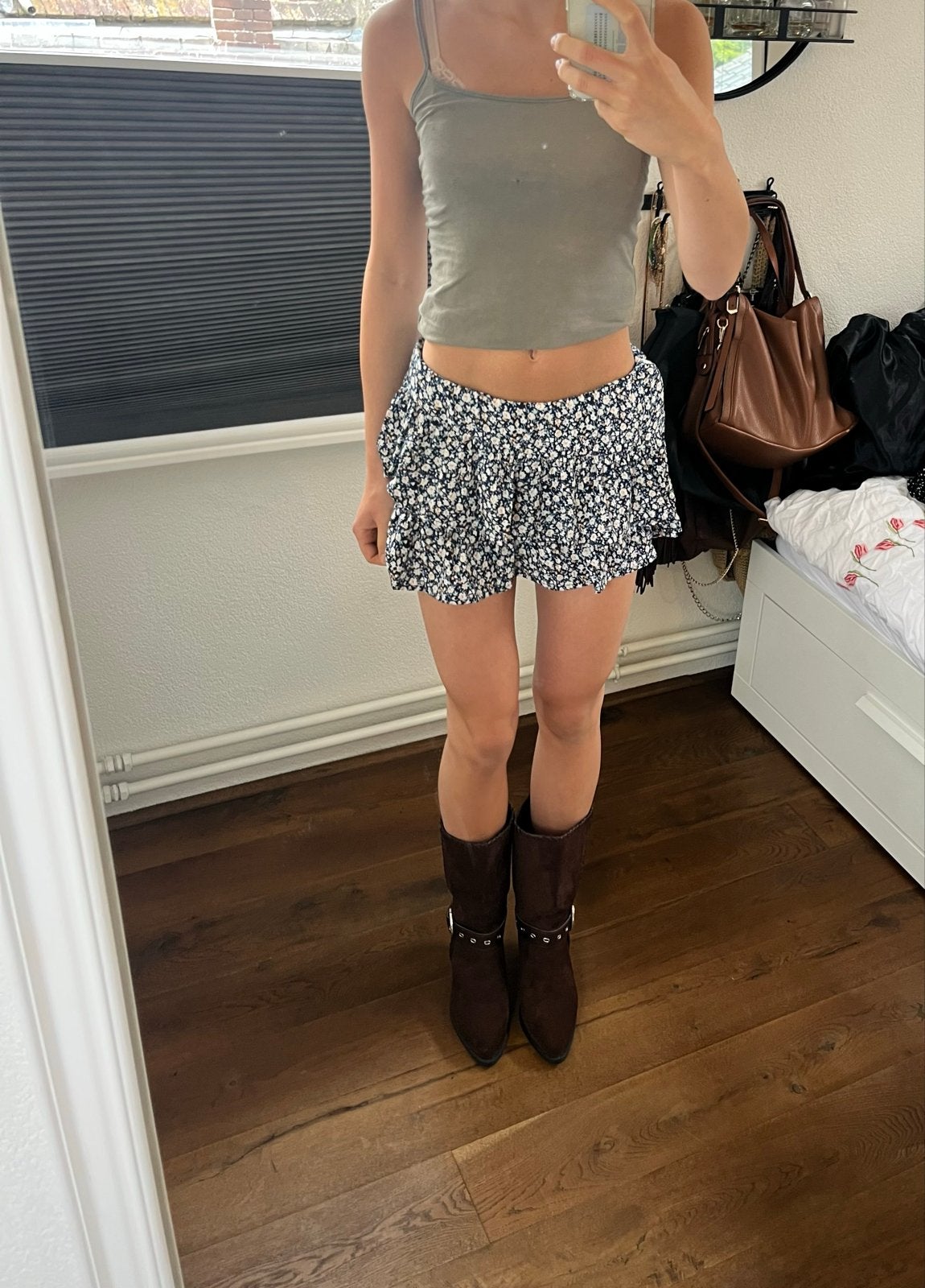 Zomerse bloemenprint skort, Zwart, Ophalen of Verzenden, Zo goed als nieuw, Maat 36 (S)