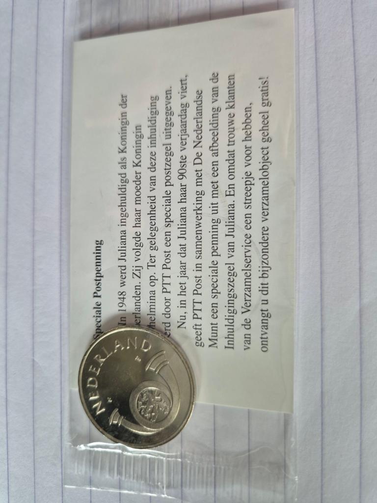 Speciale Postpenning Juliana 90ste verjaardag 1999, Ophalen of Verzenden, Overige materialen, Nederland