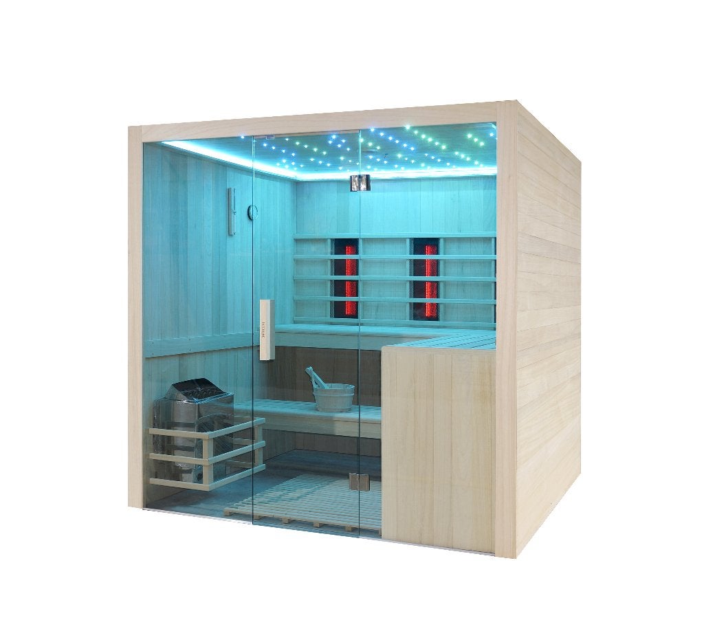 Interline ROYAL DELUXE SAUNA COMBI Showroommodel, Ophalen of Verzenden, Nieuw, Infrarood, Complete sauna