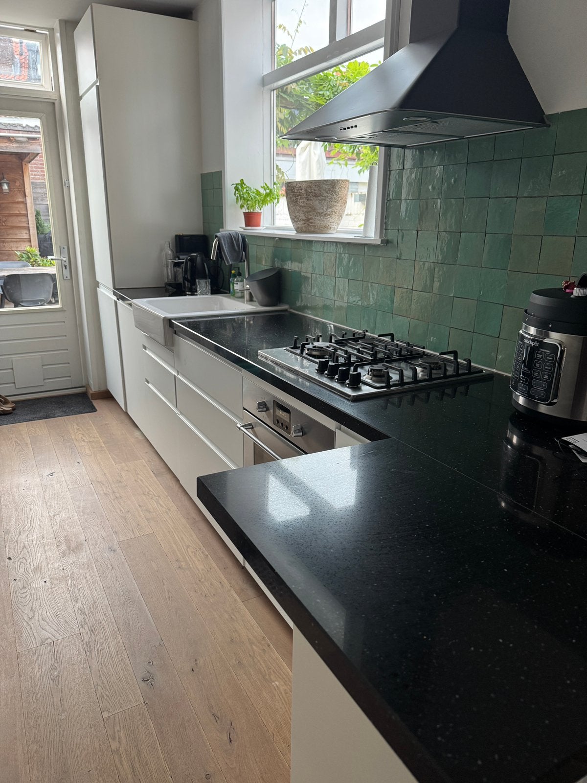 Complete Ikea keuken met granieten blad, Ophalen, Gebruikt, Wit, Graniet of Steen