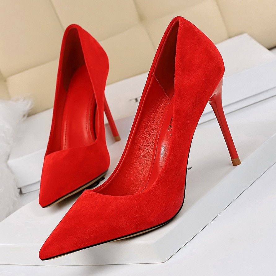 Rode kunst suede dames pumps / vrouwen hakken stiletto 9cm, Kleding | Dames, Schoenen, Verzenden, Nieuw, Rood, Pumps