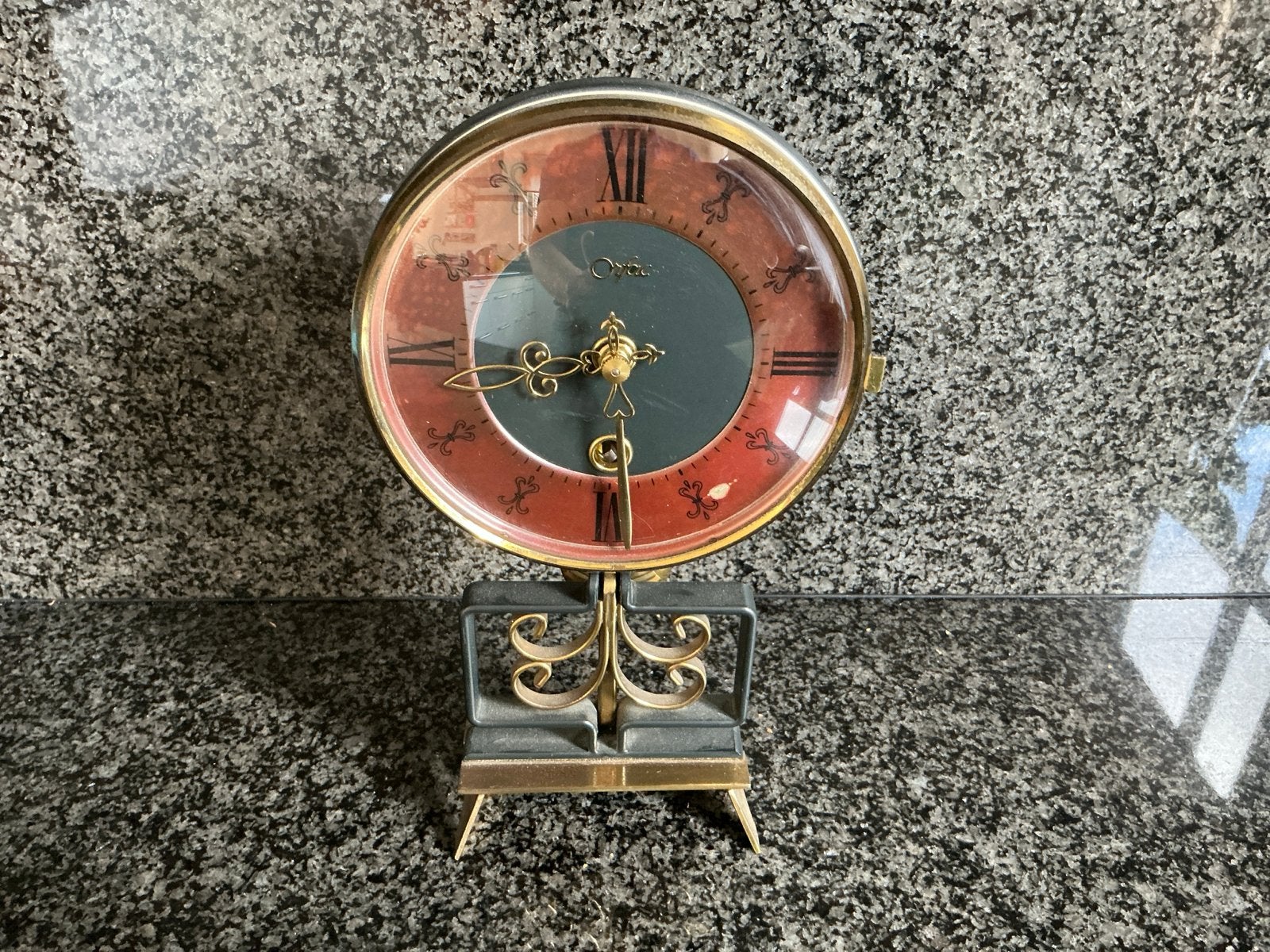 Vintage Optima Tafelklok - Decoratieve Bureauklok, Antiek en Kunst, Antiek | Klokken, Ophalen of Verzenden