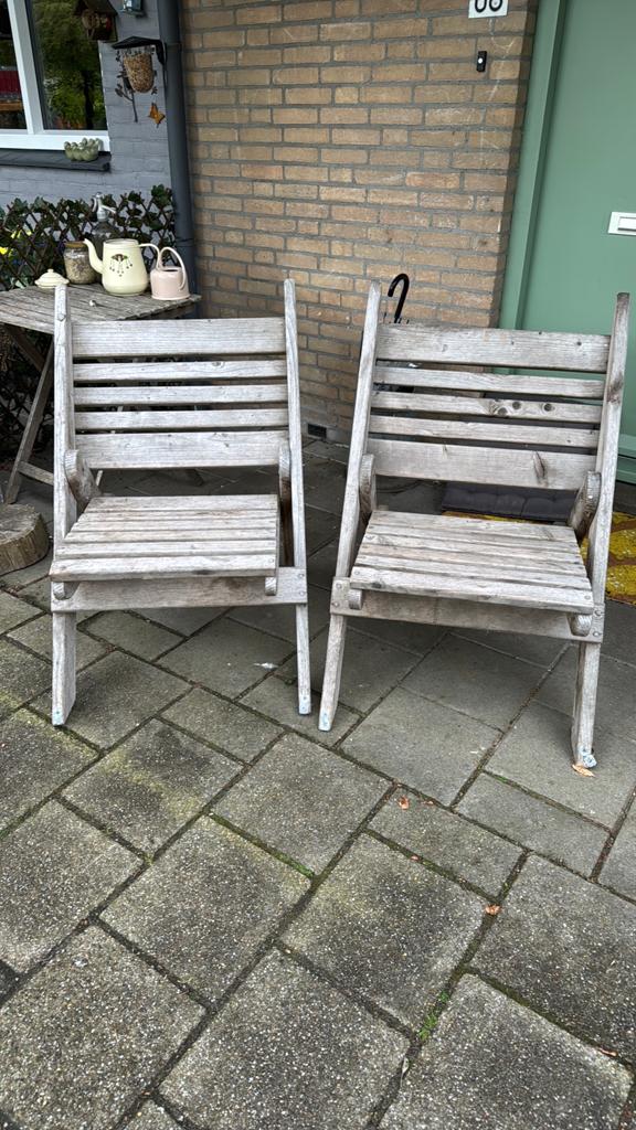 Tuin stoelen, Gebruikt, Stoel, Tuinset, Hout