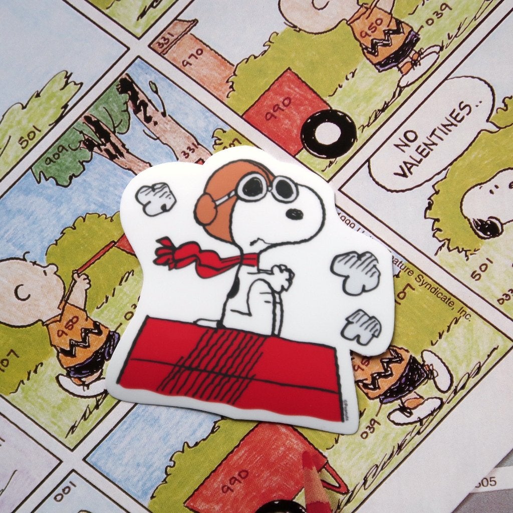 Snoopy van Peanuts strips Flying Ace Sticker, Verzamelen, Stripfiguren, Verzenden, Snoopy, Nieuw, Plaatje, Poster of Sticker
