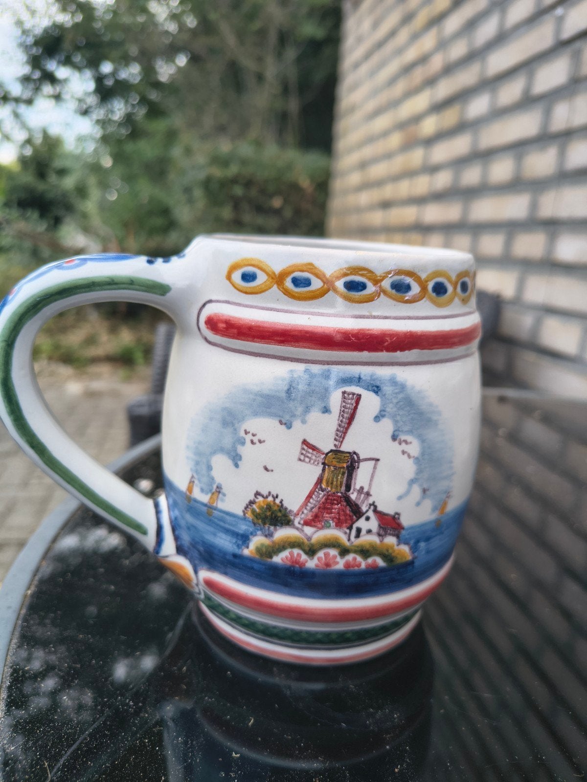 Makkum aardewerk mok bierpul  met molen decor, kle, Ophalen of Verzenden
