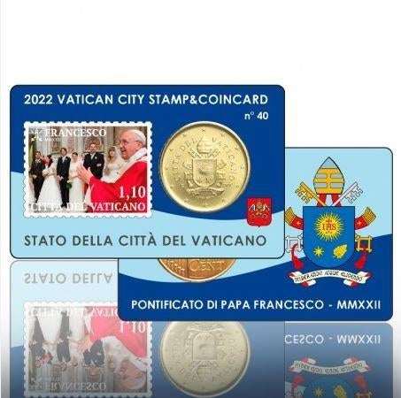 Coincard 40 met Postzegel Vaticaan 2022, Postzegels en Munten, Munten | Europa | Euromunten, Ophalen of Verzenden, Vaticaanstad