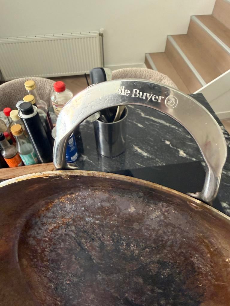 De Buyer Koekenpan 32 cm Staal, Ophalen of Verzenden, Gebruikt, Metaal, Overige merken
