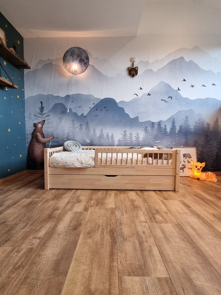 Kinderbed 80 x 160 cm, massief hout, 70 tot 85 cm, 140 tot 160 cm, Zo goed als nieuw, Ophalen