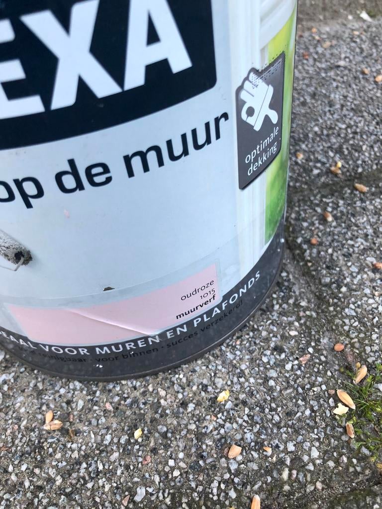 Flexa muurverf oud roze - nog zeker een halve emmer, Gebruikt, Ophalen of Verzenden, Verf, Roze