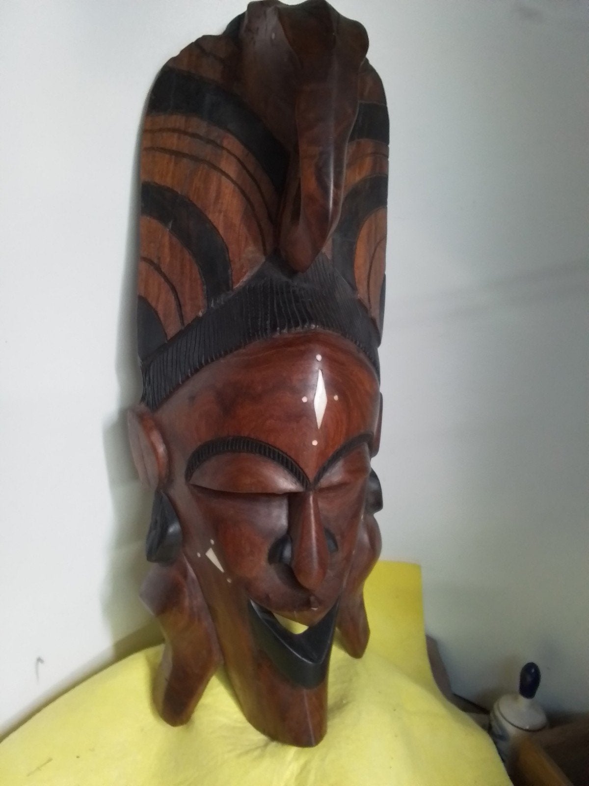 15736) groot Afrikaans masker met olifanten kop hoog 67cm, Ophalen of Verzenden