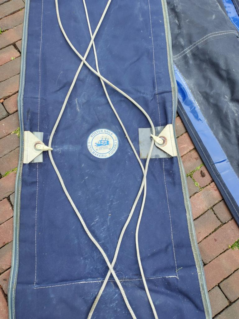 Blauw, Koster Sails, lengte 14 m breedte 55 cm., Ophalen of Verzenden, Gebruikt, Toebehoren, Minder dan 15 m²
