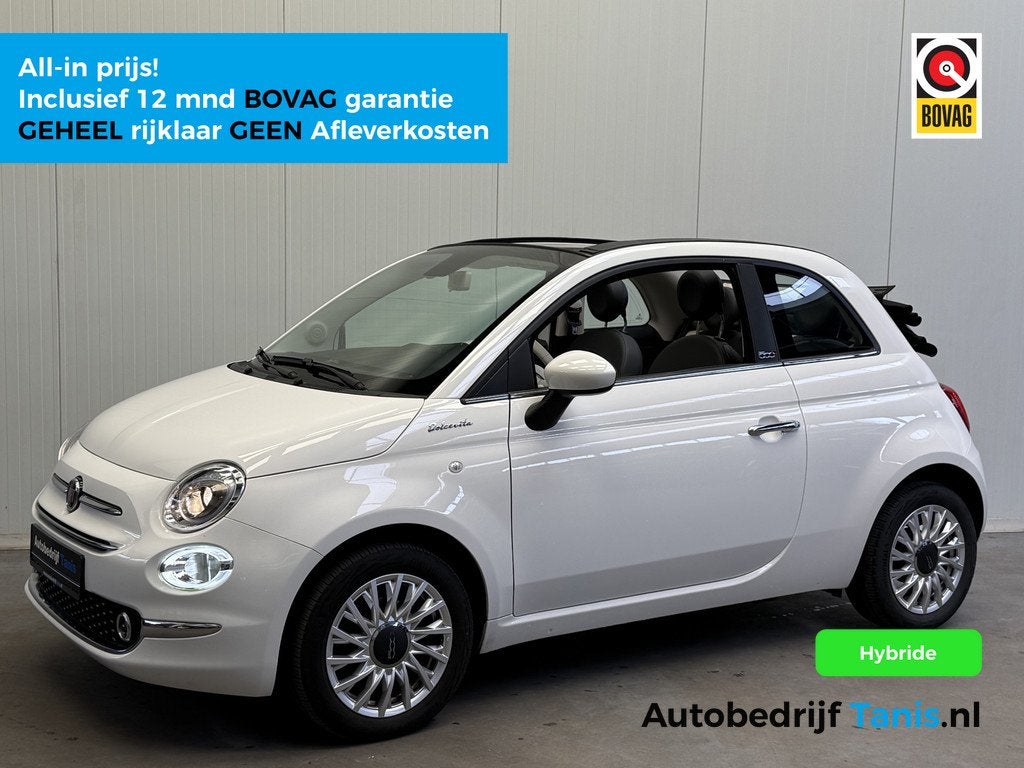 Fiat 500C 1.0 Hybrid Dolcevita AIRCO/ECC-SPORT INT-LEDER-NAV, Auto's, Fiat, Voorwielaandrijving, Gebruikt, Euro 6, Cabriolet