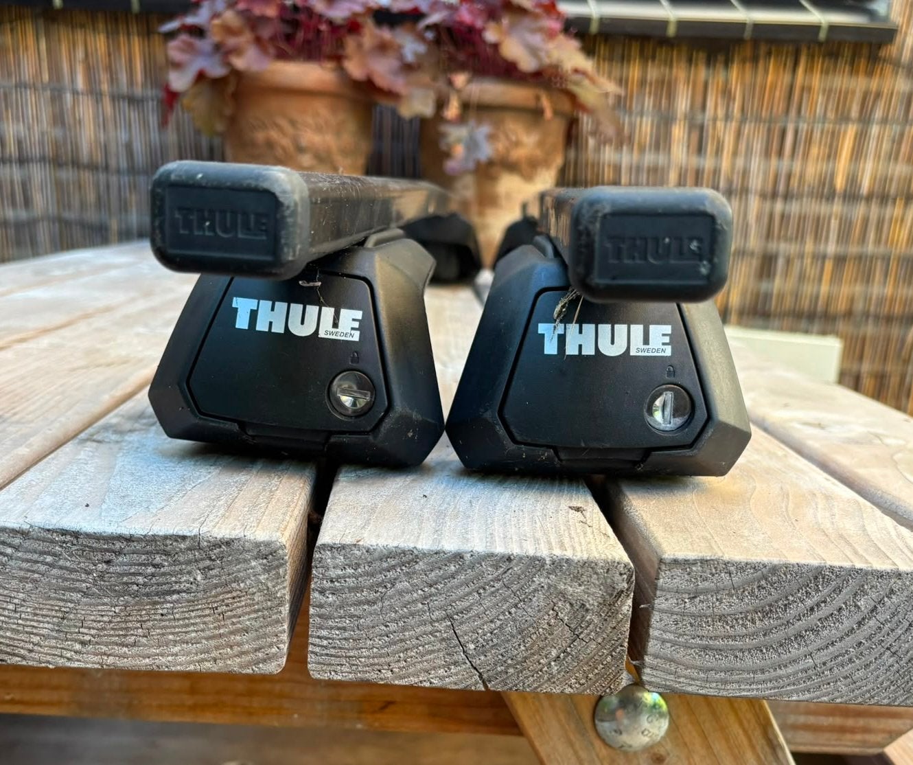 Thule Evo Dakdragers 7104+118 met sleutels, Auto diversen, Dakdragers, Ophalen of Verzenden, Gebruikt