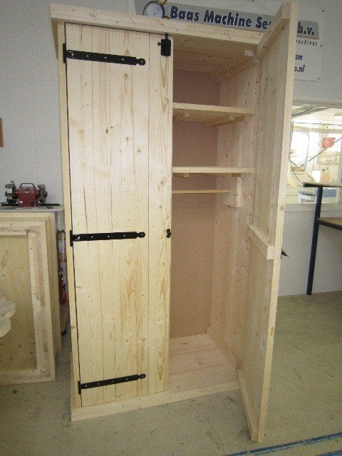 Steigerhouten linnenkast kledingkast hang en lig, Ophalen of Verzenden, Nieuw, 50 tot 75 cm, 200 cm of meer