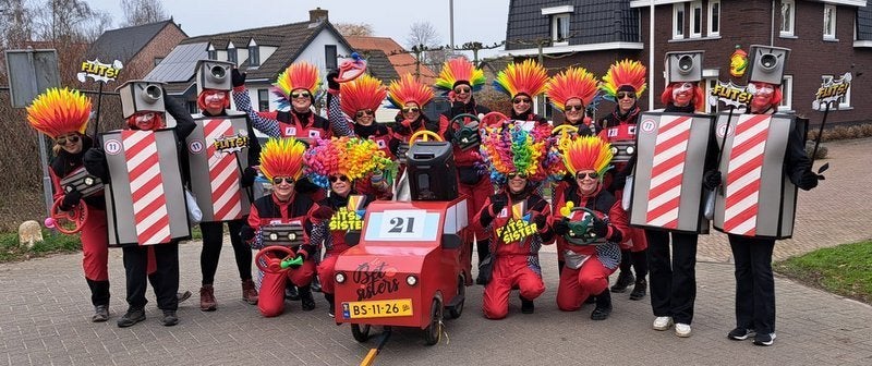 Carnavalspakken loopgroep 16 personen, Kleding | Dames, Ophalen, Zo goed als nieuw, Maat 38/40 (M), Carnaval