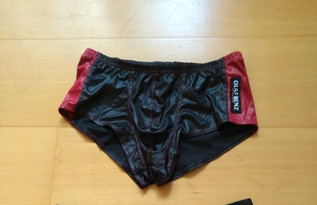 Olaf Benz boxerslip boxer lederlook kinky maat S, Kleding | Heren, Verzenden, Zwart, Olaf benz, Boxer