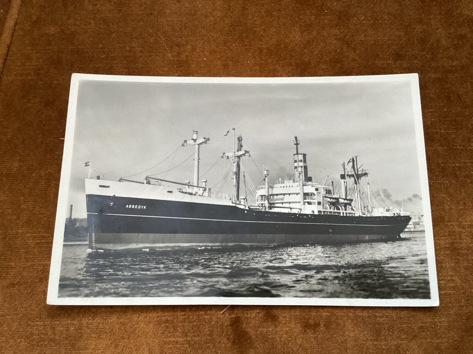 Oude foto Holland Amerika Lijn schip Abbedijk (1959), Verzamelen, Ophalen of Verzenden, Gebruikt, Kaart, Foto of Prent