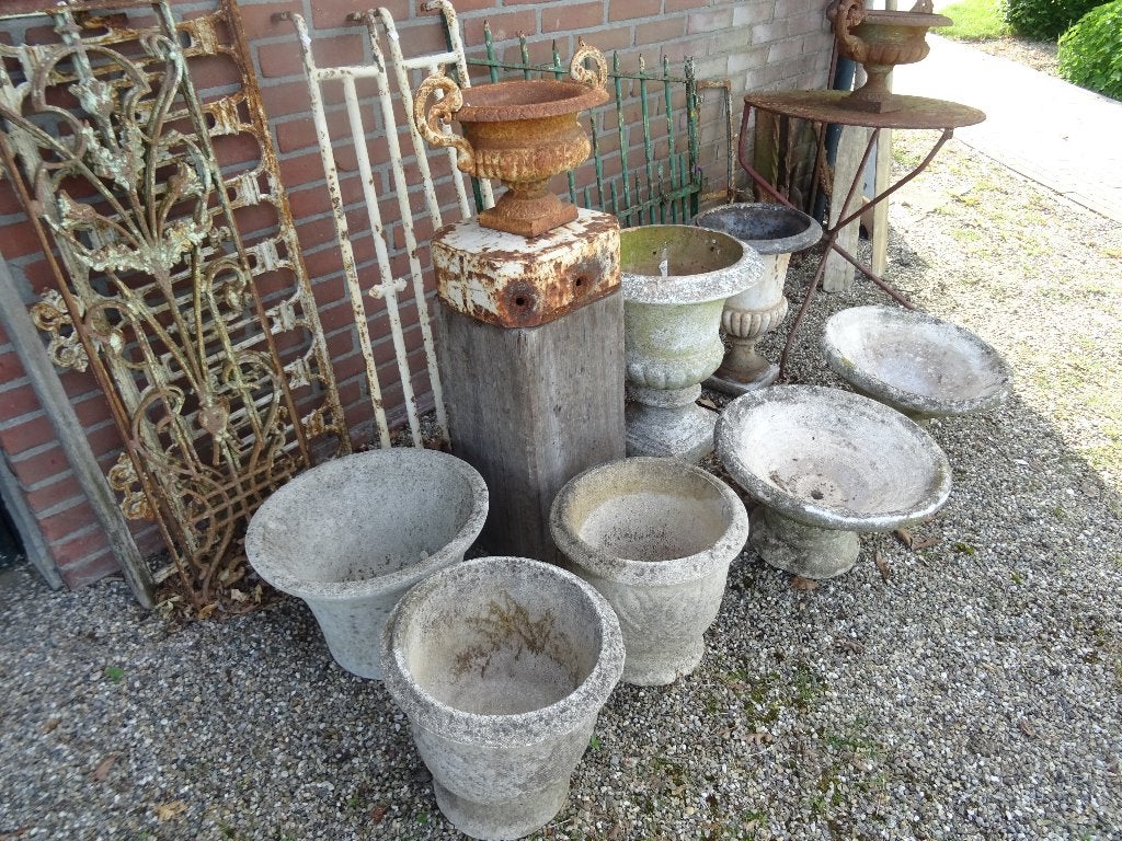diverse Franse oude bloempotten - tuinvazen - bloembakken, Tuin en Terras, Bloempotten, Ophalen, Steen, Rond, Nieuw