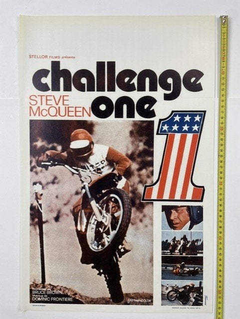 poster Steve Mc Queen 'challenge one' 1971, Ophalen of Verzenden, Zo goed als nieuw, A1 t/m A3, Muziek