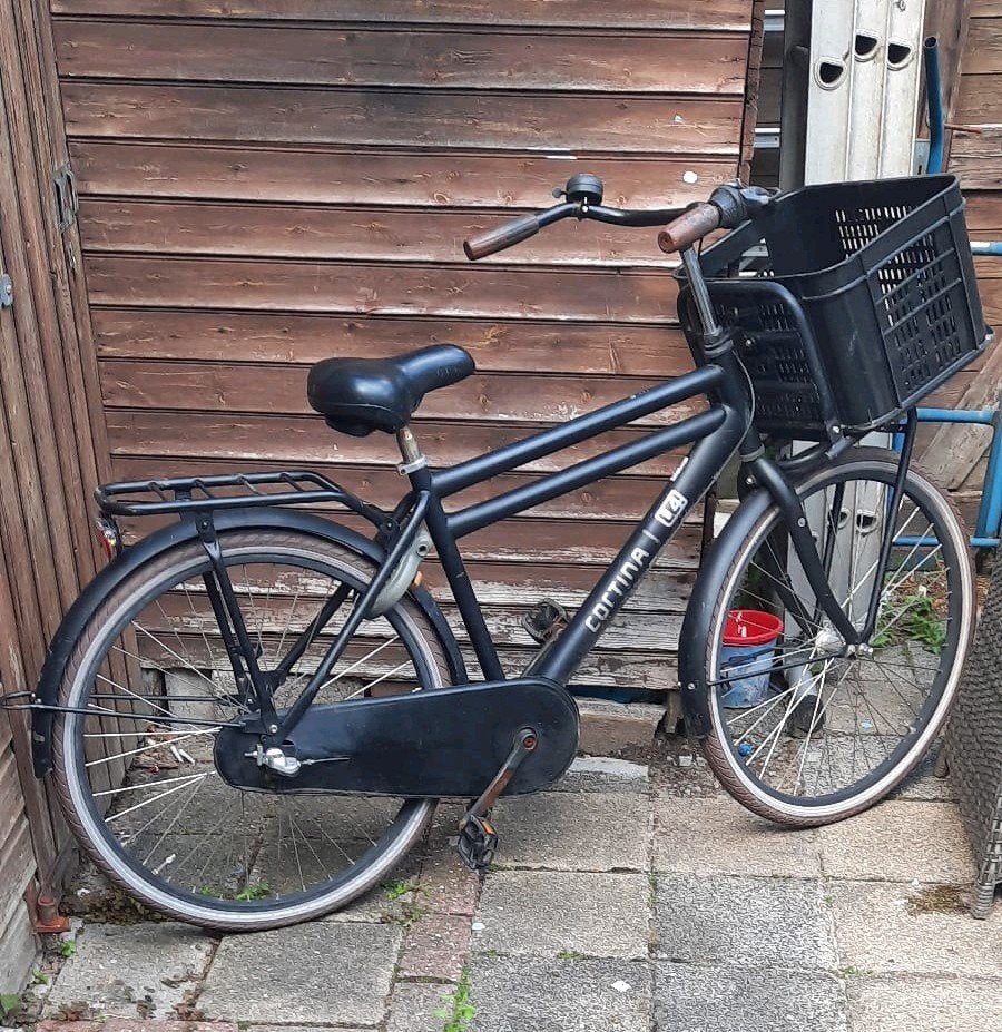 Cortine jongensfiets met bakje en slot, Ophalen, Gebruikt, 26 inch of meer, Versnellingen