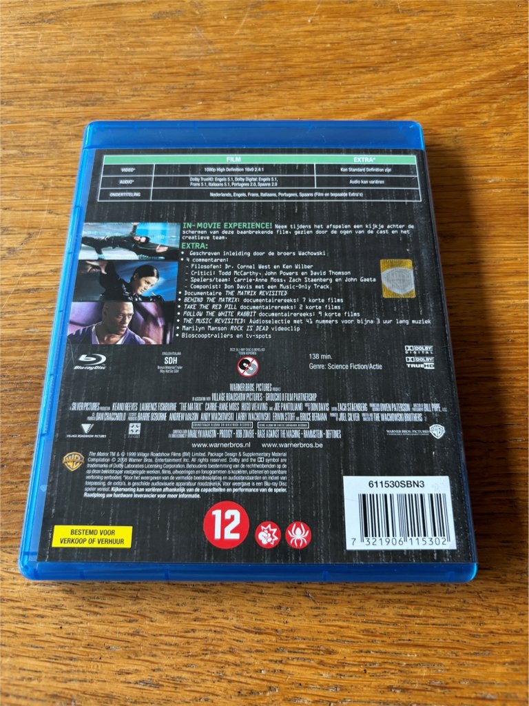 Blu-ray's Matrix 1 t/m 3 - Trilogie / Trilogy - NL-Uitgaves, Cd's en Dvd's, Blu-ray, Verzenden, Spaans, Film, Science Fiction en Fantasy