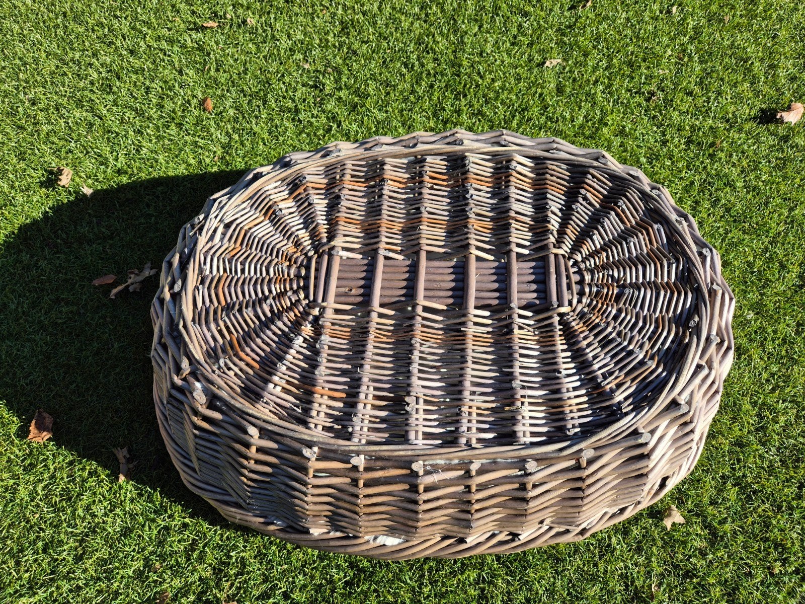 Hondenmand riet/stof 80x60x20, Ophalen, Zo goed als nieuw, Riet