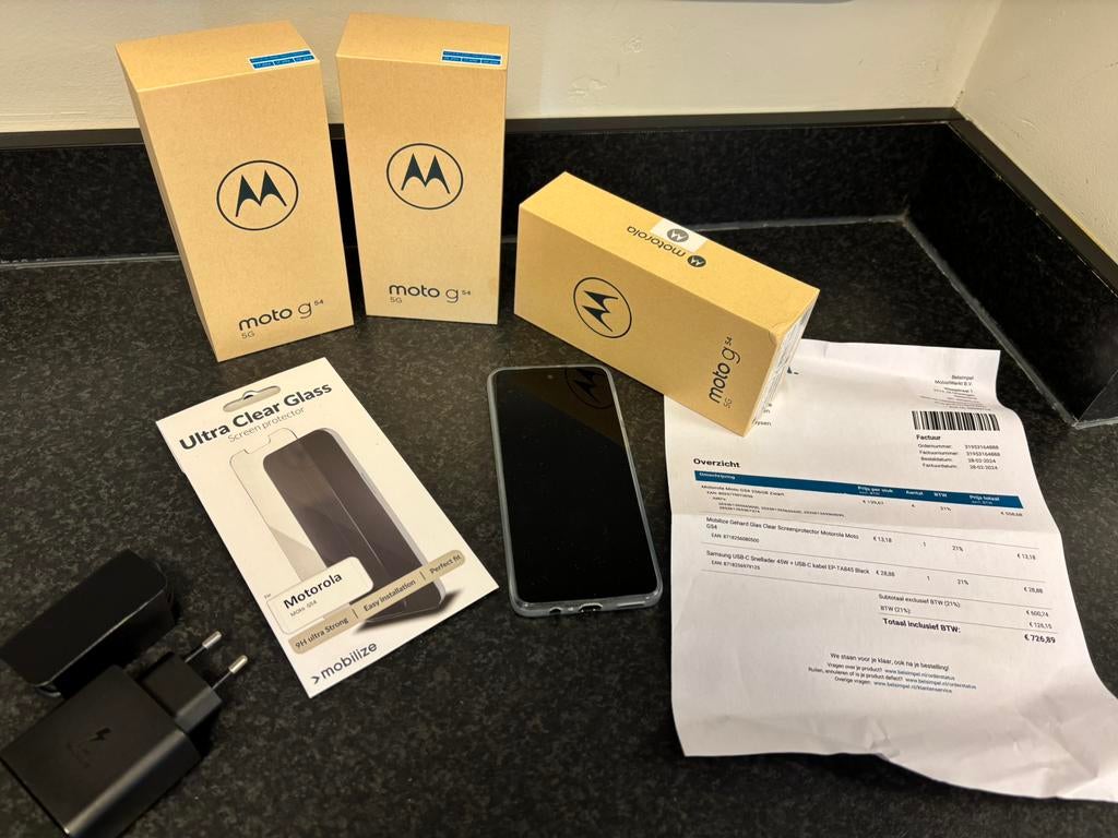 2x Motorola Moto G54 256GB Zwart, Ophalen, Overige modellen, Zwart, Touchscreen