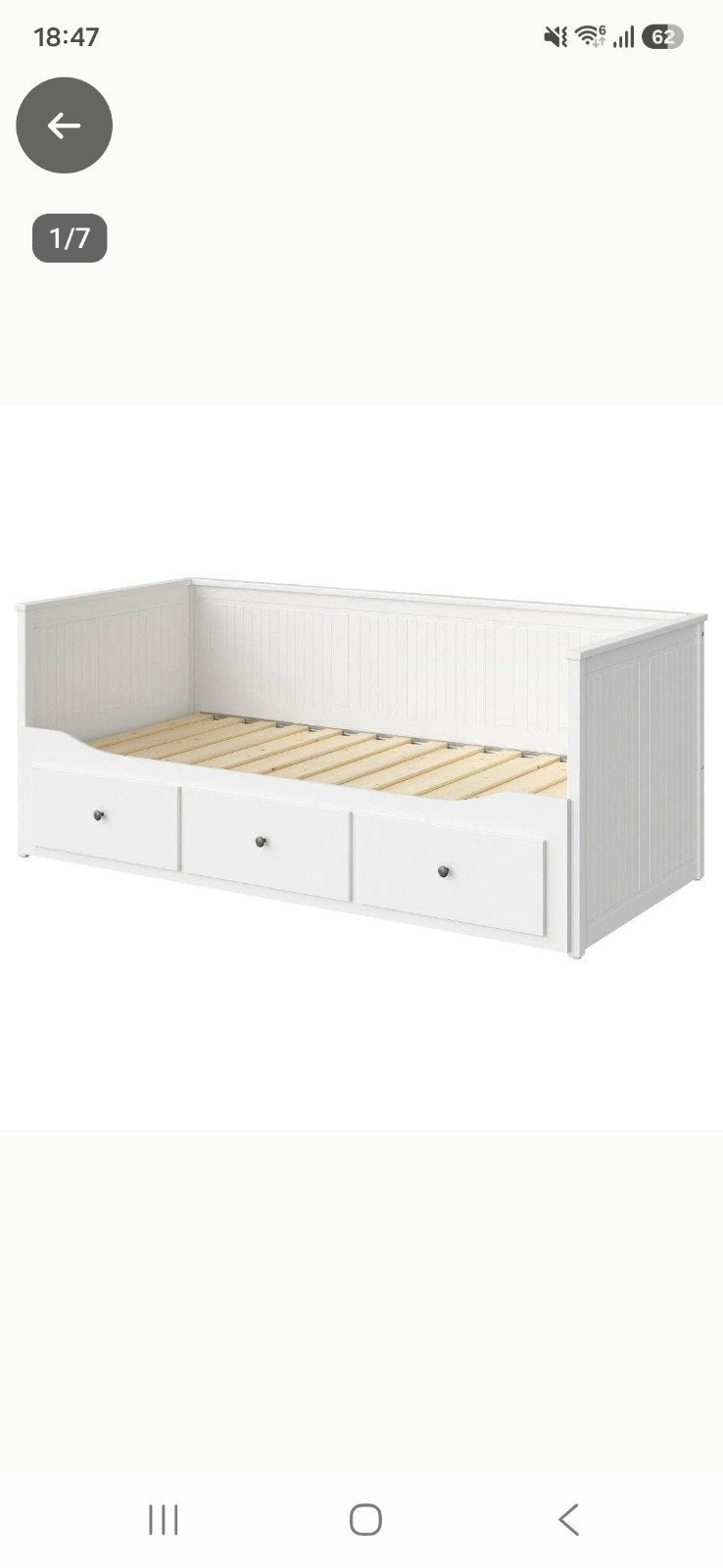IKEA Hemnes Bedbank met 3 lades - Wit, Huis en Inrichting, Slaapkamer | Bedden, Ophalen, Zo goed als nieuw