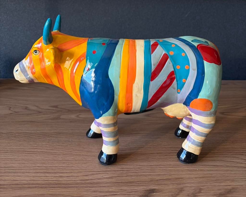 Cow Parade kleurrijke koe - spaarpot, Ophalen of Verzenden