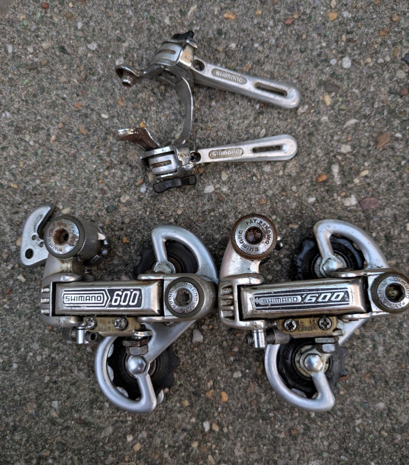 Shimano 600 Derailleur en Shifters Set - Vintage Fiets, Gebruikt, Ophalen of Verzenden, Derailleur of Ketting, Aluminium