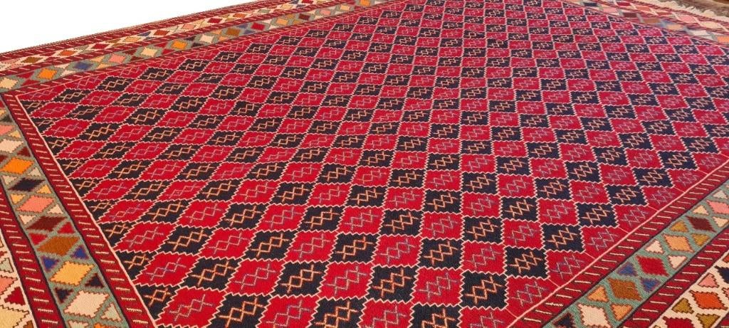 Perzisch tapijt Kelim Soumak 287 x 202/Handgeweven wol kilim, Www.simatapijten.nl, 150 tot 200 cm, Ophalen of Verzenden, Info@simatapijten.nl