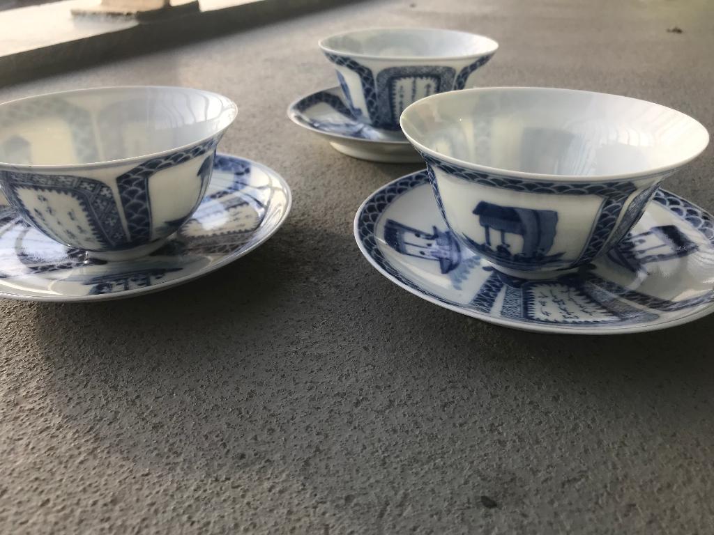 chinees porselein kop en schotel eierschaal antiek, Antiek en Kunst, Antiek | Porselein, Ophalen of Verzenden