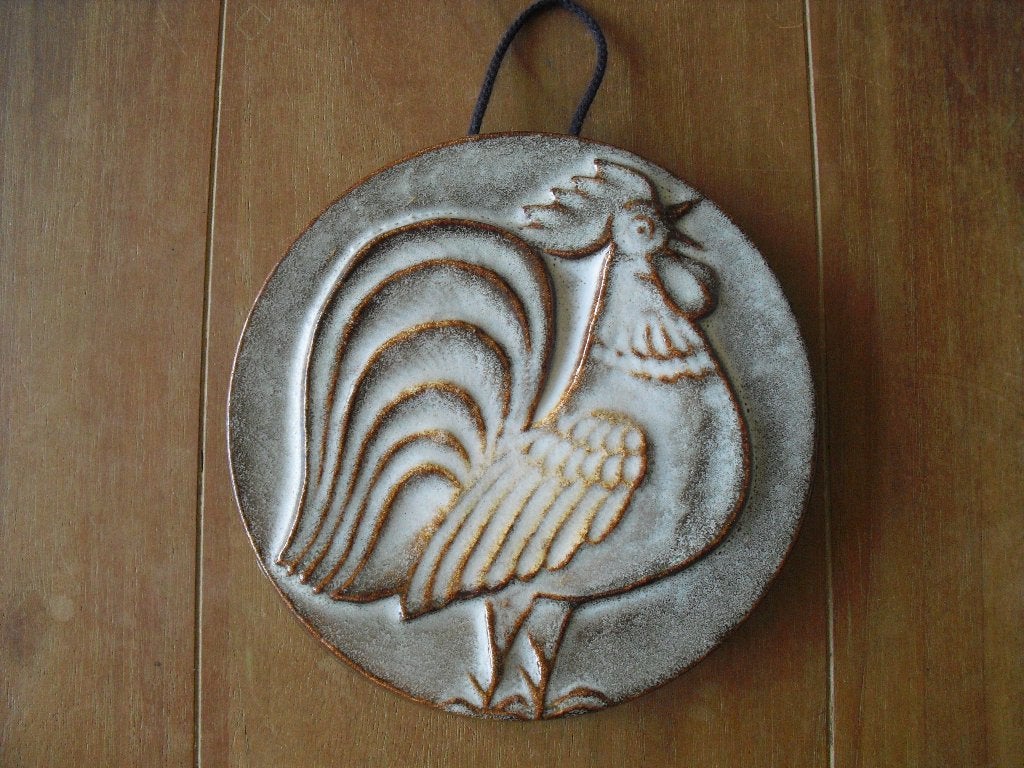 Wanddecoratie Steuler Keramik haan vintage jaren 70 Duits, Ophalen of Verzenden