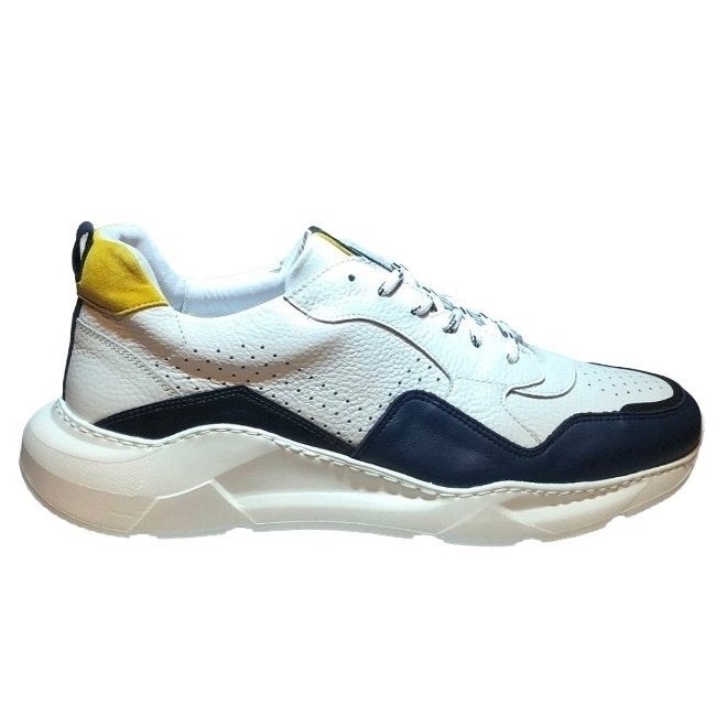LIVINGSTONE maat 42 lerensneaker wit/blauw gratis verzenden, Kleding | Heren, Schoenen, Verzenden, Wit, LIVINGSTONE BY PIEDRO