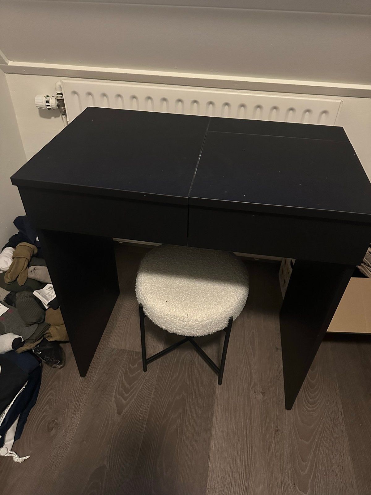 IKEA BRIMNES Toilettafel met spiegel en lade, zwart, Huis en Inrichting, Ophalen, 50 tot 100 cm, Zo goed als nieuw, Minder dan 100 cm