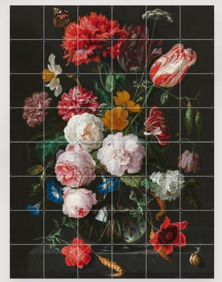 ixxi Stilleven met bloemen in een glazen vaas rijksmuseum, Ophalen, Zo goed als nieuw