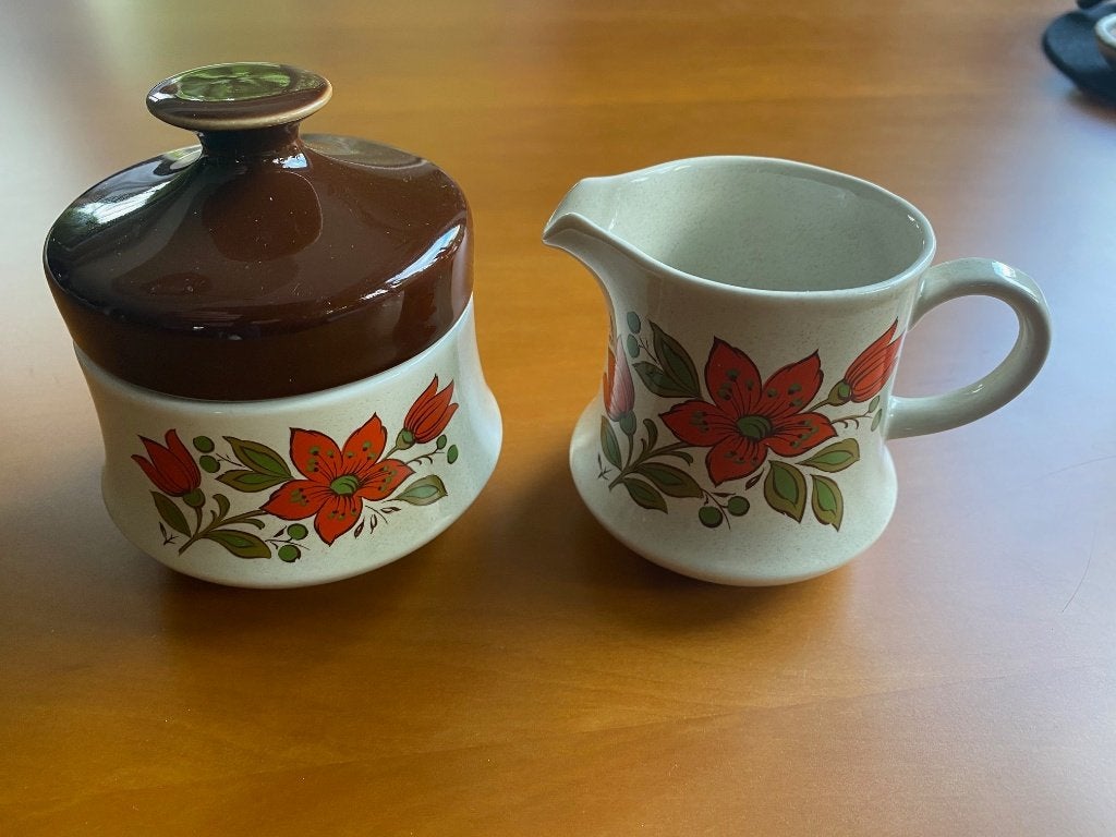 Vintage roomstel suiker / melk Schumann Arzberg jaren 60, Antiek en Kunst, Ophalen of Verzenden