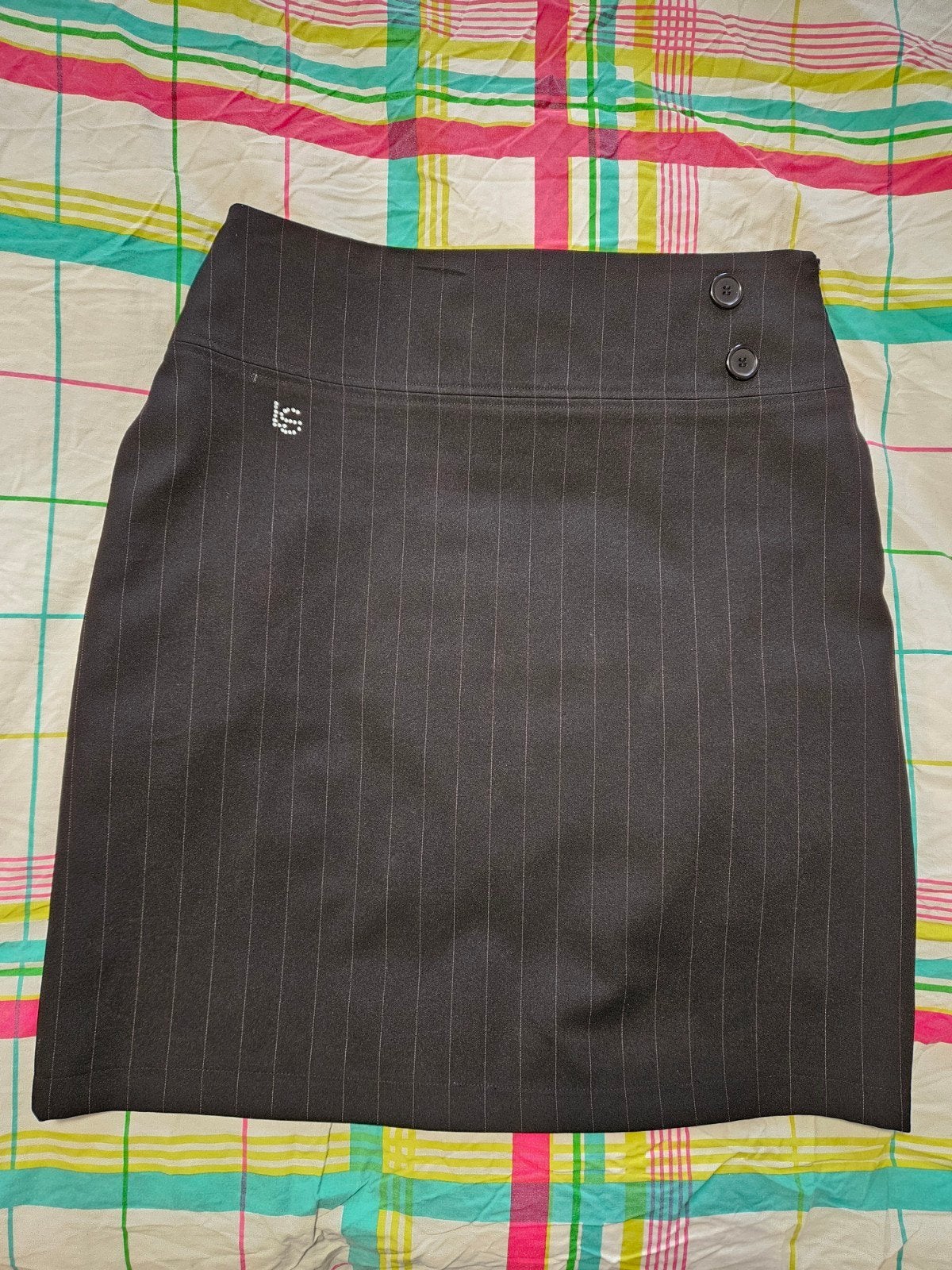 Donkergrijze gestreepte rok met knoopdetails, Kleding | Dames, Rokken, Lake Side, Maat 46/48 (XL) of groter, Ophalen of Verzenden
