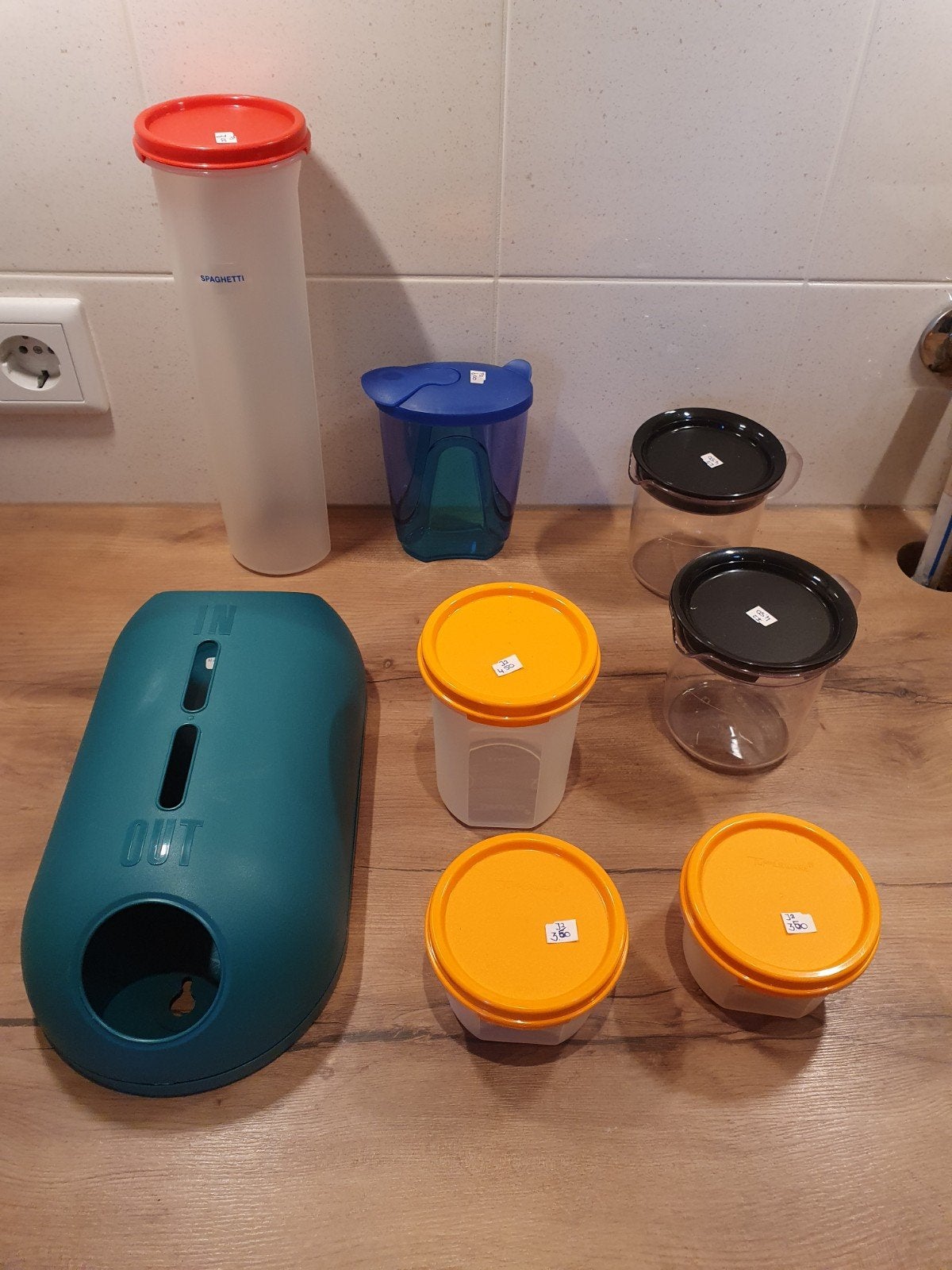 Tupperware Ruimtespaarders Melkkannetje Exclusief Houder zak, Ophalen of Verzenden, Zo goed als nieuw