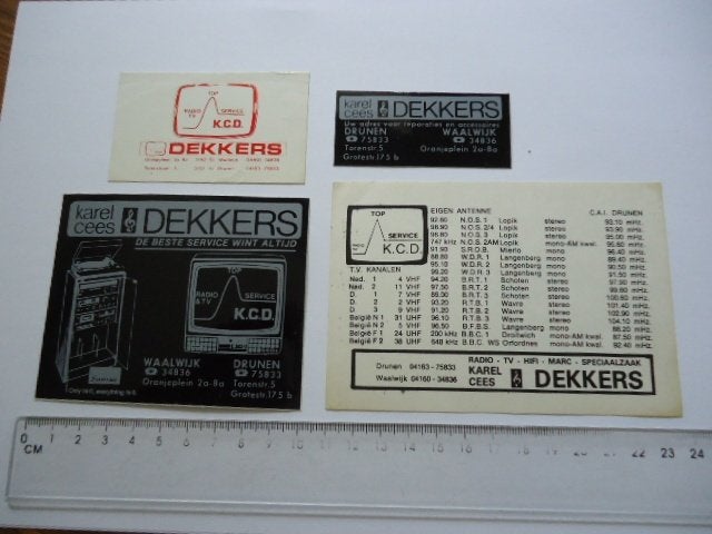sticker oud DEKKERS TV Waalwijk drunen stereo toren audio, Verzenden, Zo goed als nieuw, Bedrijf of Vereniging