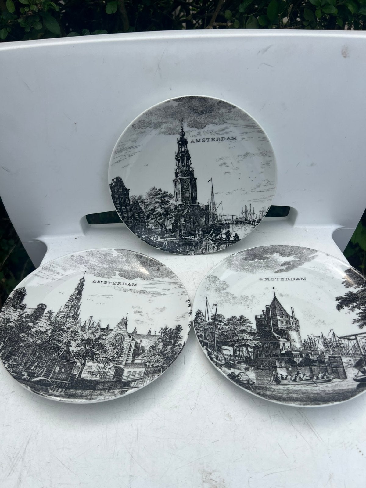 3 Vintage Amsterdam Wandborden / Sierborden Focke & Meltzer, Ophalen of Verzenden
